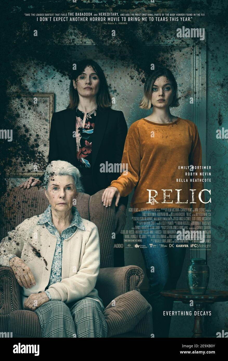 EMILY MORTIMER, BELLA HEATHCOTE and ROBYN NEVIN in RELIC (2020). Credit: AGBO / Nine Stories Productions / Album Stock Photo