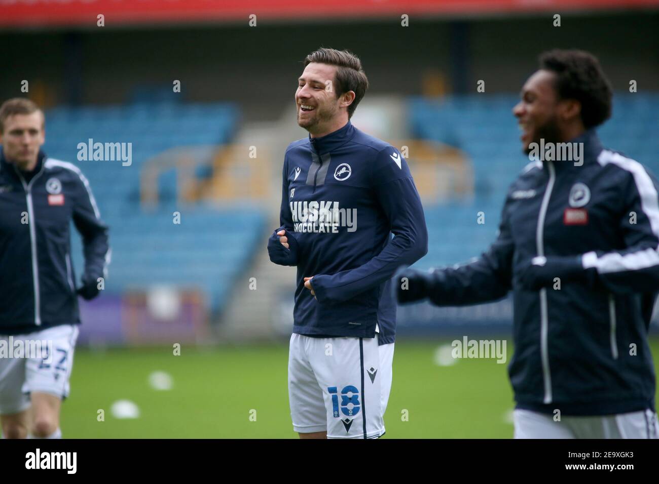 LONDON, ENGLAND. FEB 6TH:    Ryan Leonard of Millwall smiles during the Sky Bet Championship match between Millwall and Sheffield Wednesday at The Den, London on Saturday 6th February 2021. (Credit: Federico Maranesi | MI News) Stock Photo