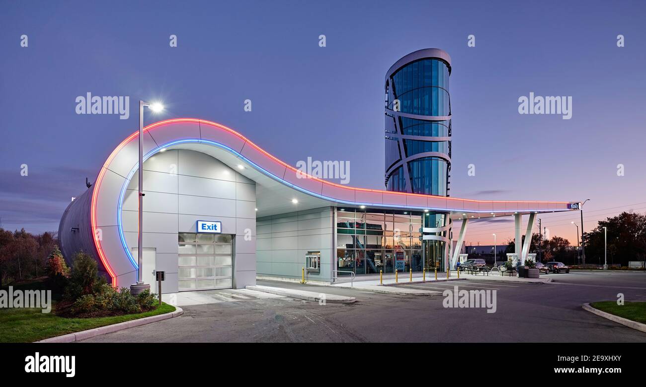 Husky gas station Stock Photo Alamy