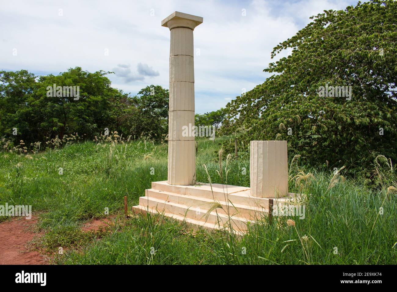 Ibitinga new park in construction called 'Atena'. The monument tributes greek culture Stock Photo