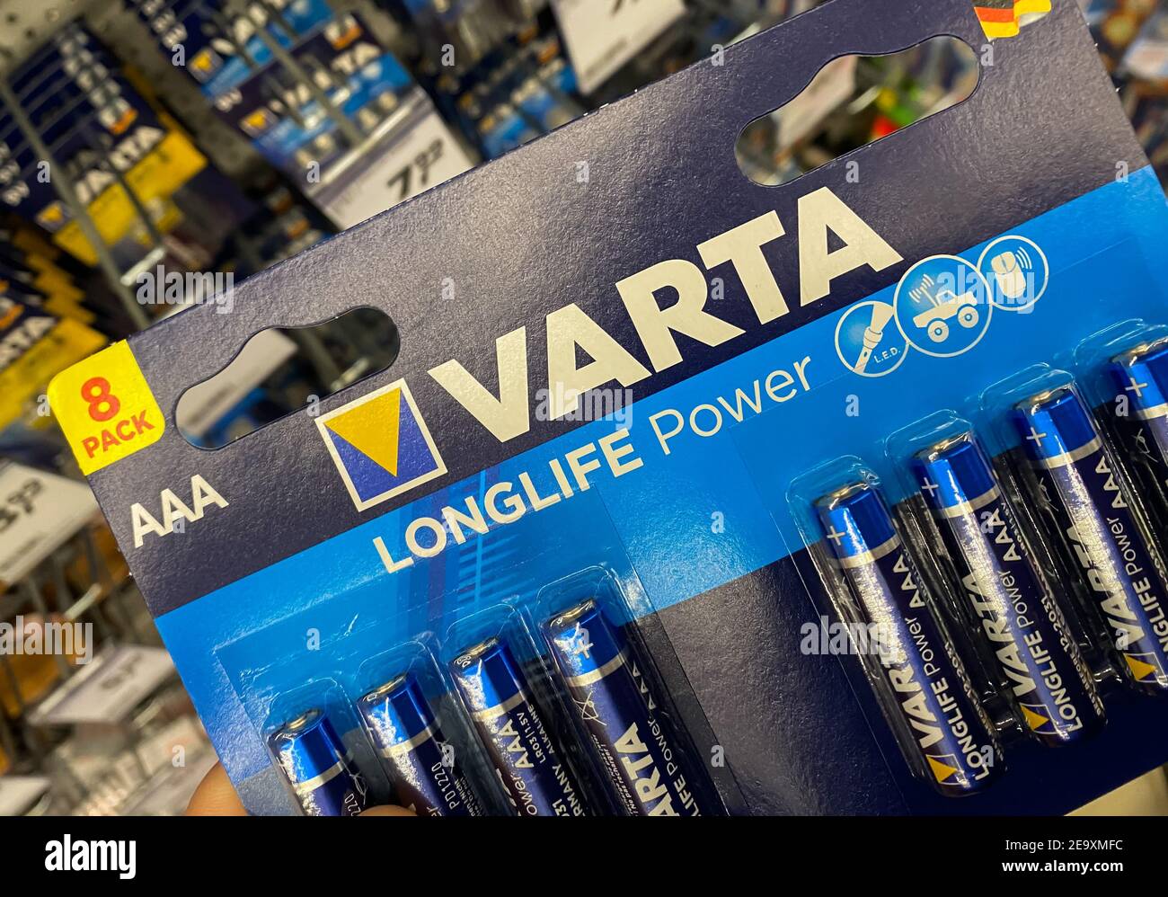 8 AAA Varta Longlife Power - 1.5V - AAA - Alkaline - Disposable