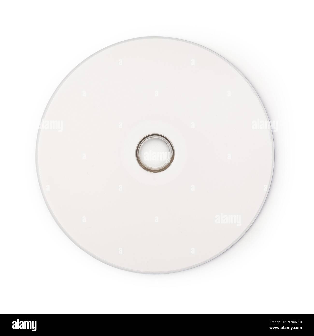 Realistic white cd template isolated on white background with clipping path. Stock Photo
