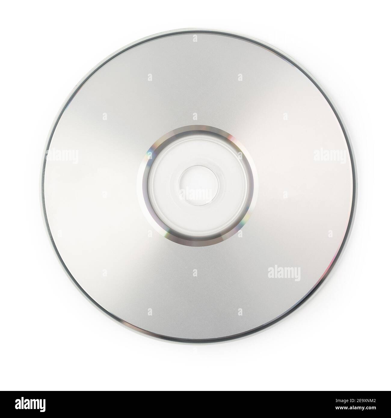 Realistic white cd template isolated on white background with clipping path. Stock Photo