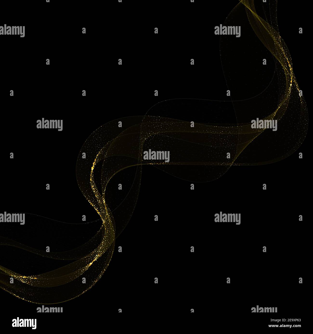 Sparkling golden wave on a black background. Abstract illustration. eps ...