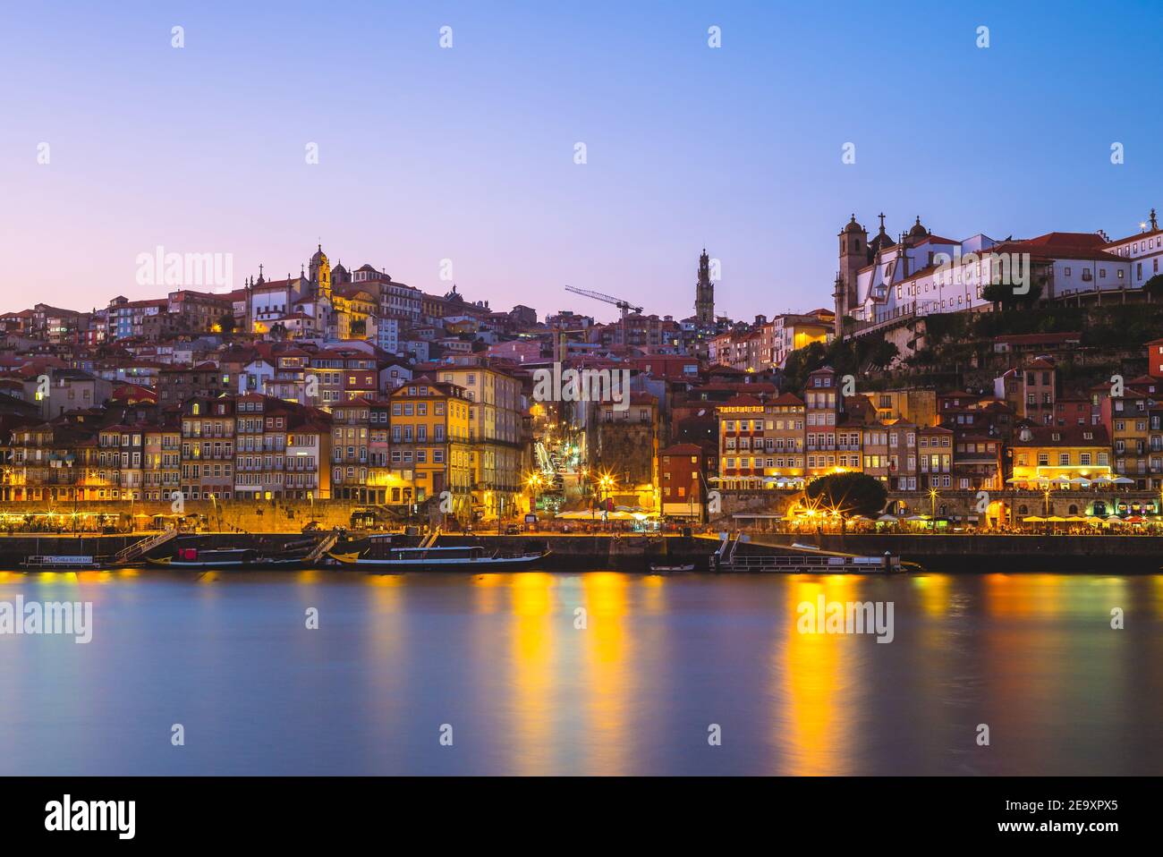 Ribeira Square at Porto by Douro River, Portugal Stock Photo