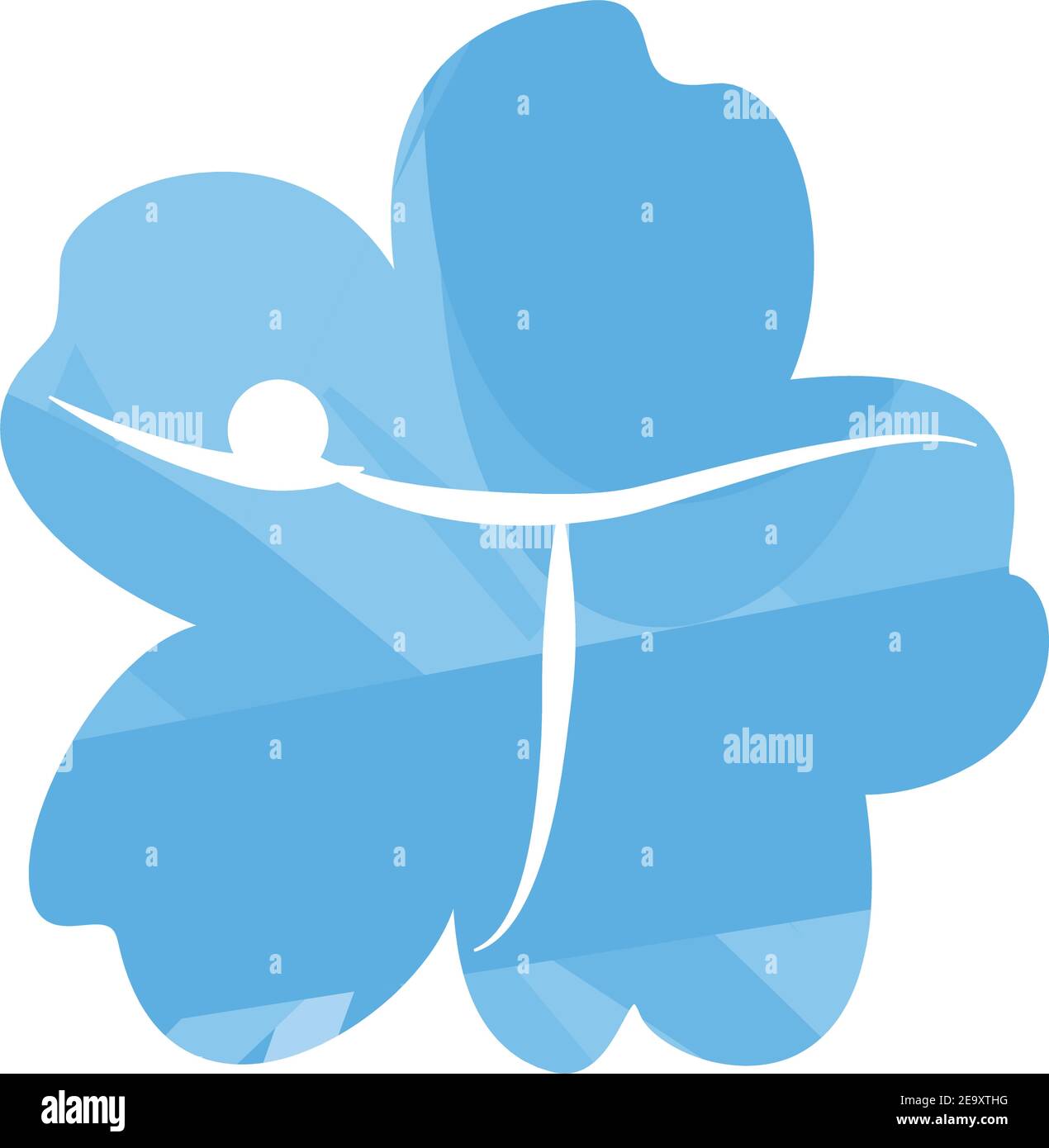Yoga asanas simple blue flower icon of a set. Vector EPS 10 Stock ...