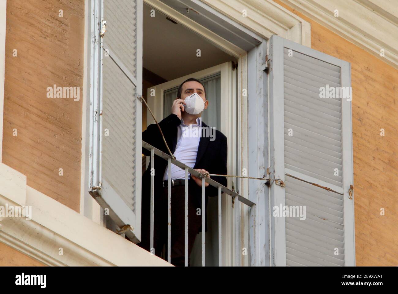 Rome, Meeting of the 5 star Movement deputies at the end of the meeting ...