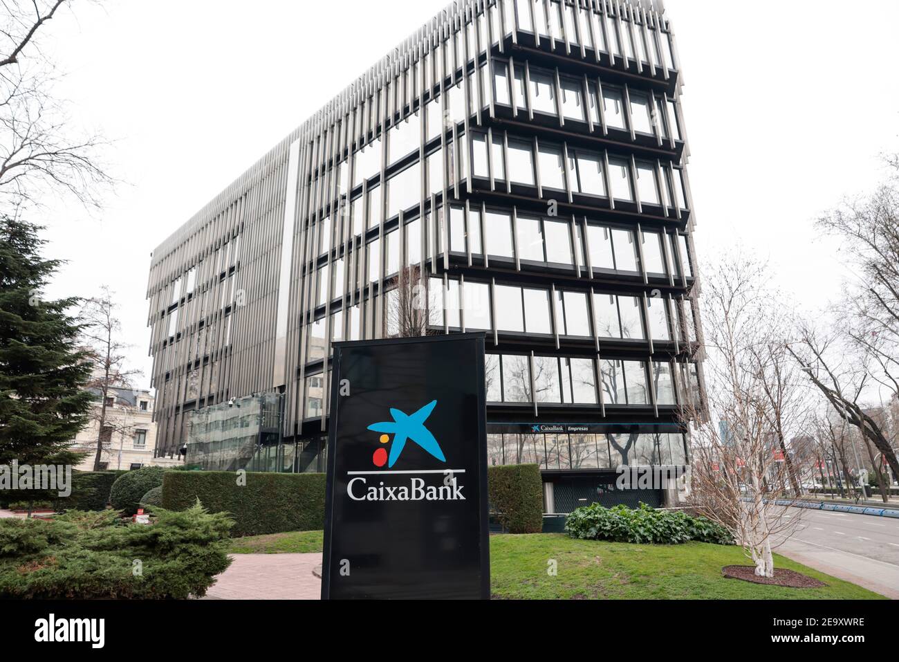 Headquarters of Spanish company XXX in Madrid, Spain. Stock Photo