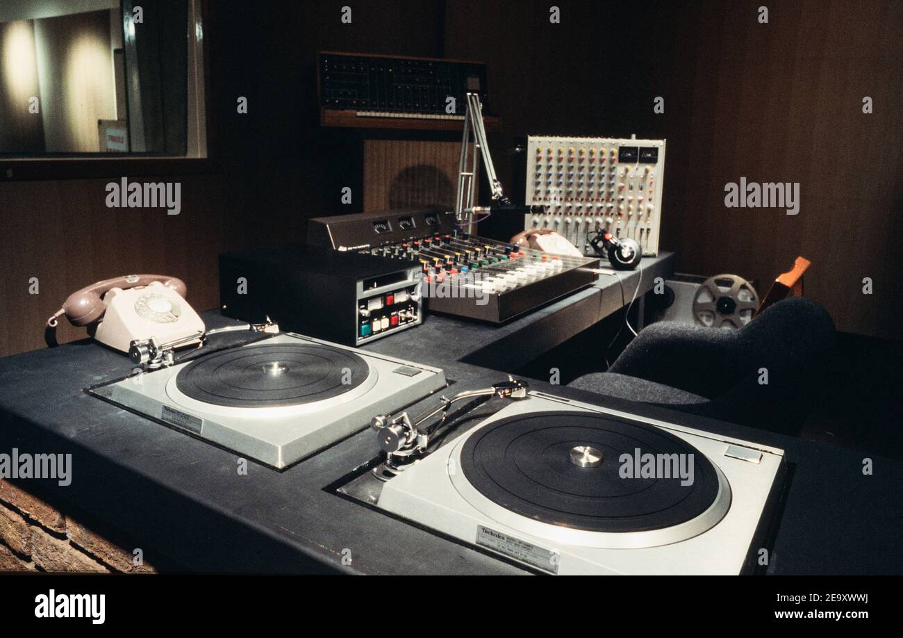 Local Radio Station Studio, 1980 Stock Photo - Alamy