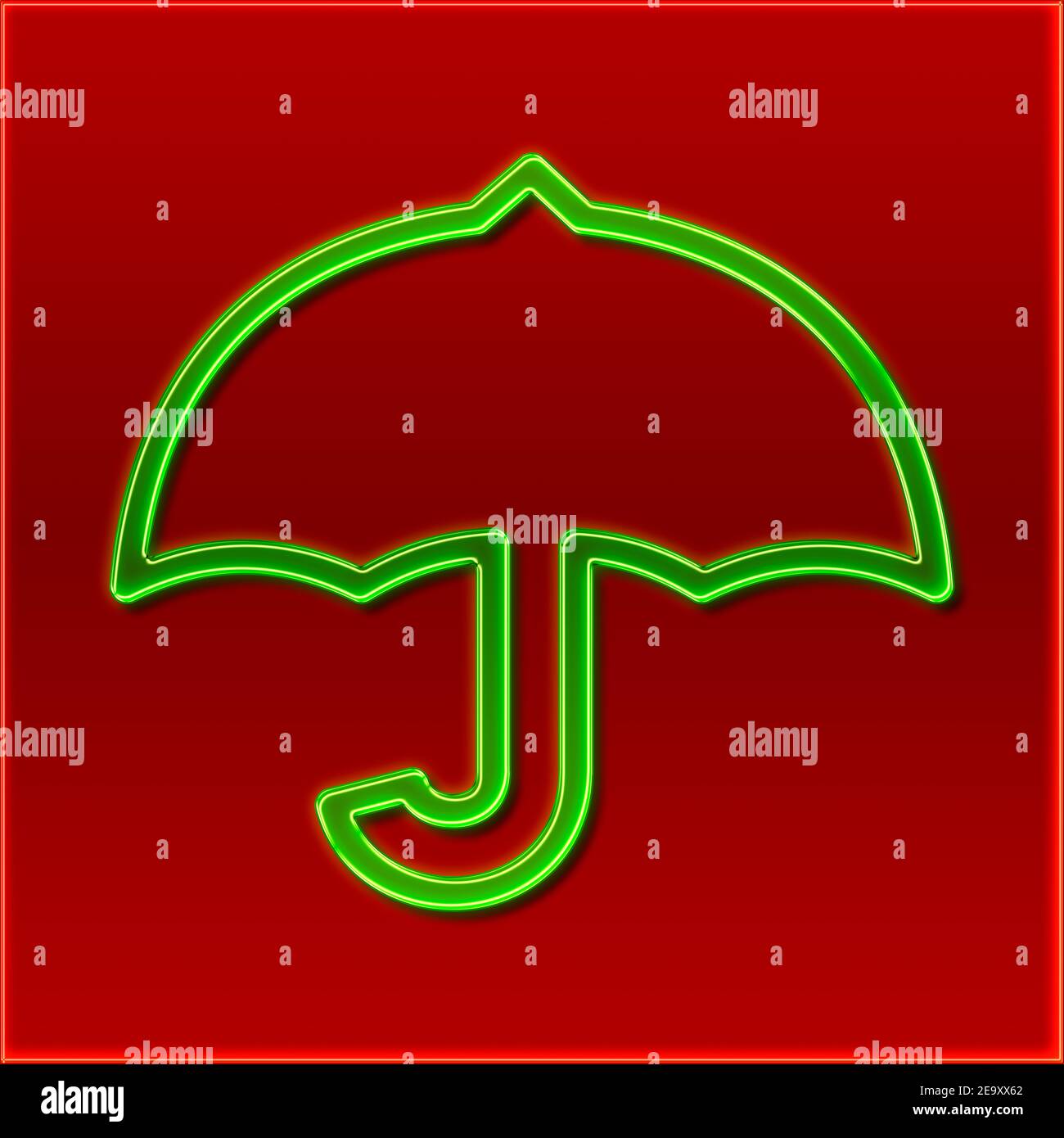 Detailed view of an umbrella in the design of a neon sign Stock Photo Alamy