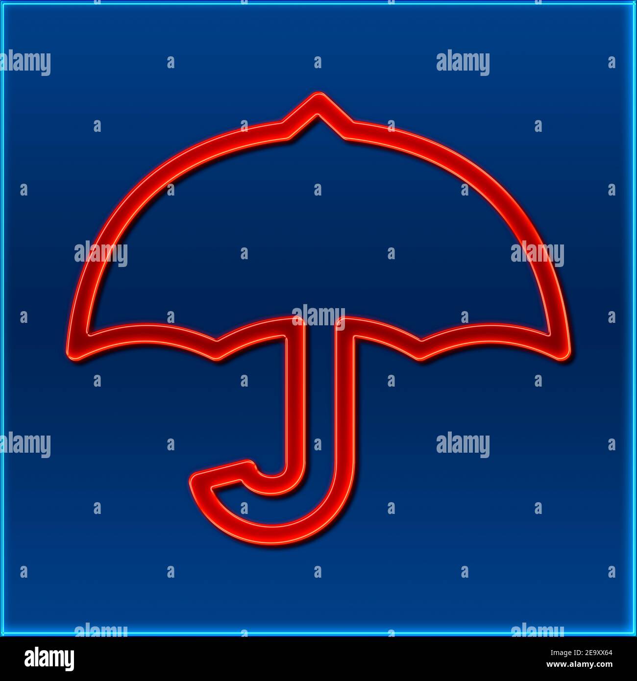 Detailed view of an umbrella in the design of a neon sign Stock Photo Alamy