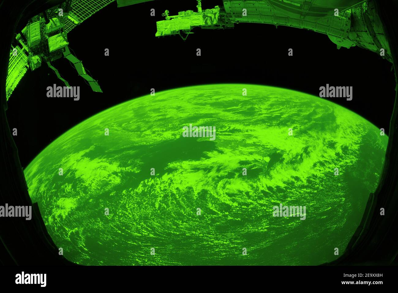 Planet Earth saw with night-vision from the ISS station. Elements of this image furnished by NASA Stock Photo