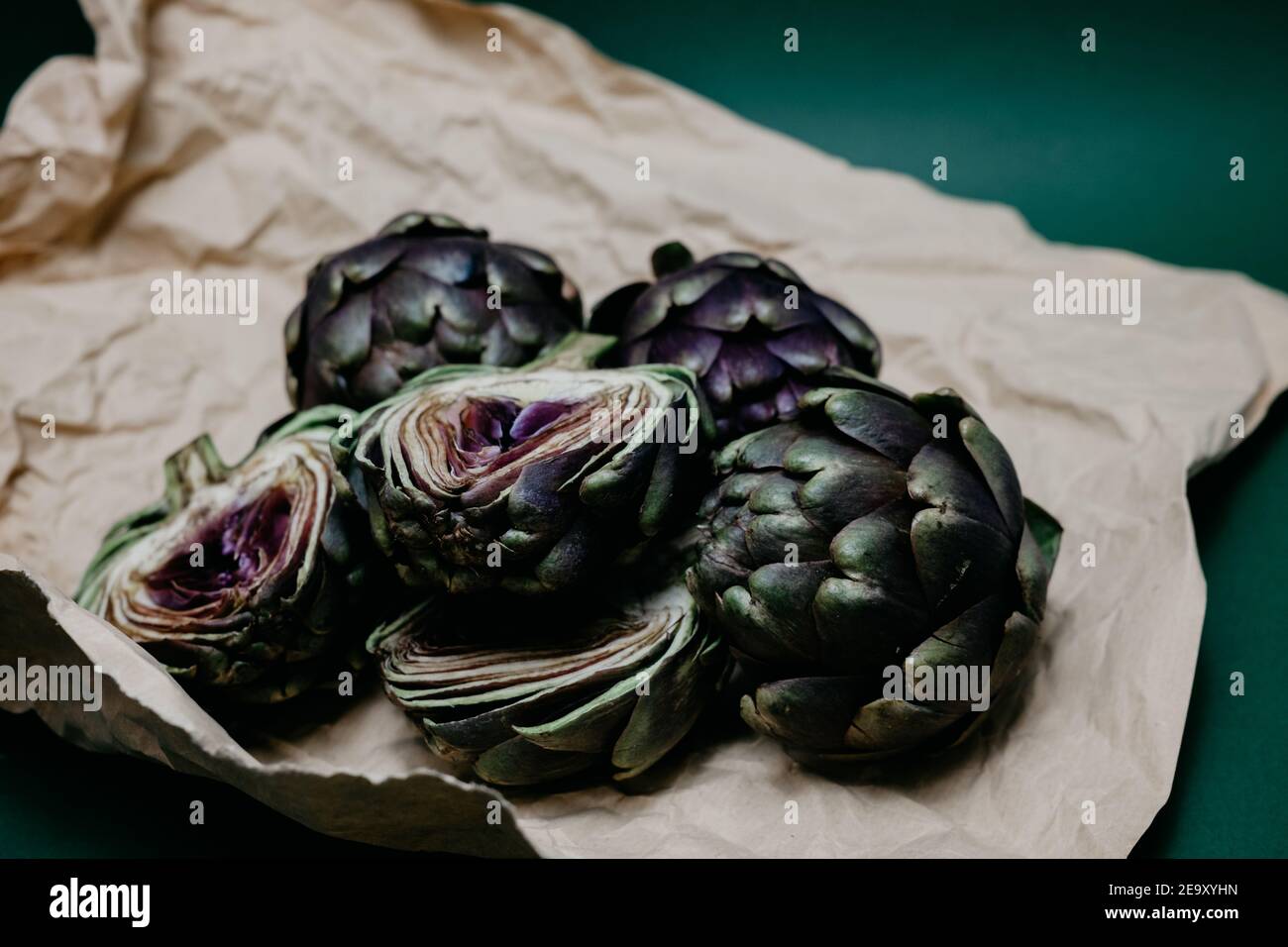 Artichoke flower, purple edible bud isolated Stock Photo Alamy