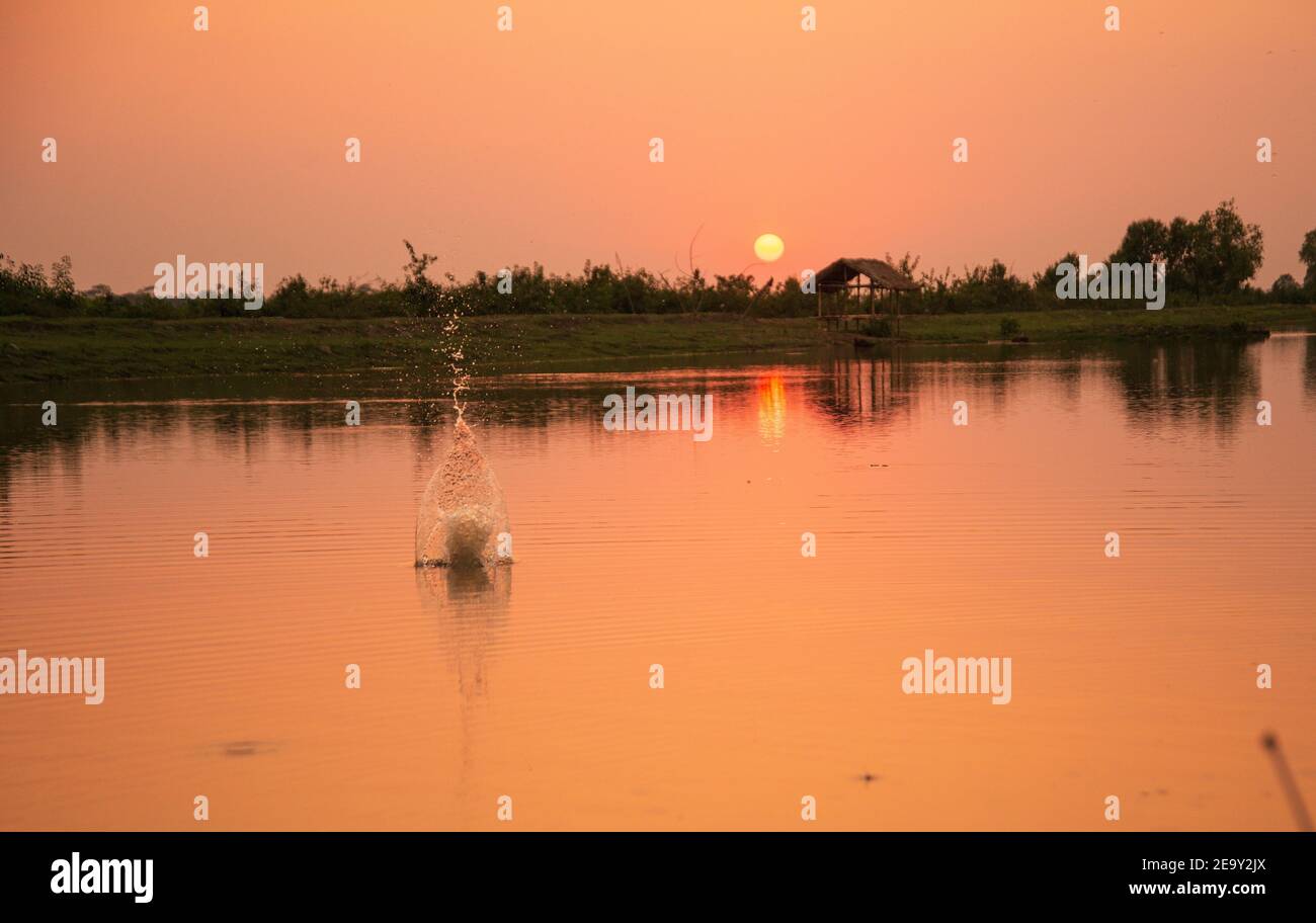 Sunset on the Batiaghata,Khulna, Bangladesh Stock Photo - Alamy