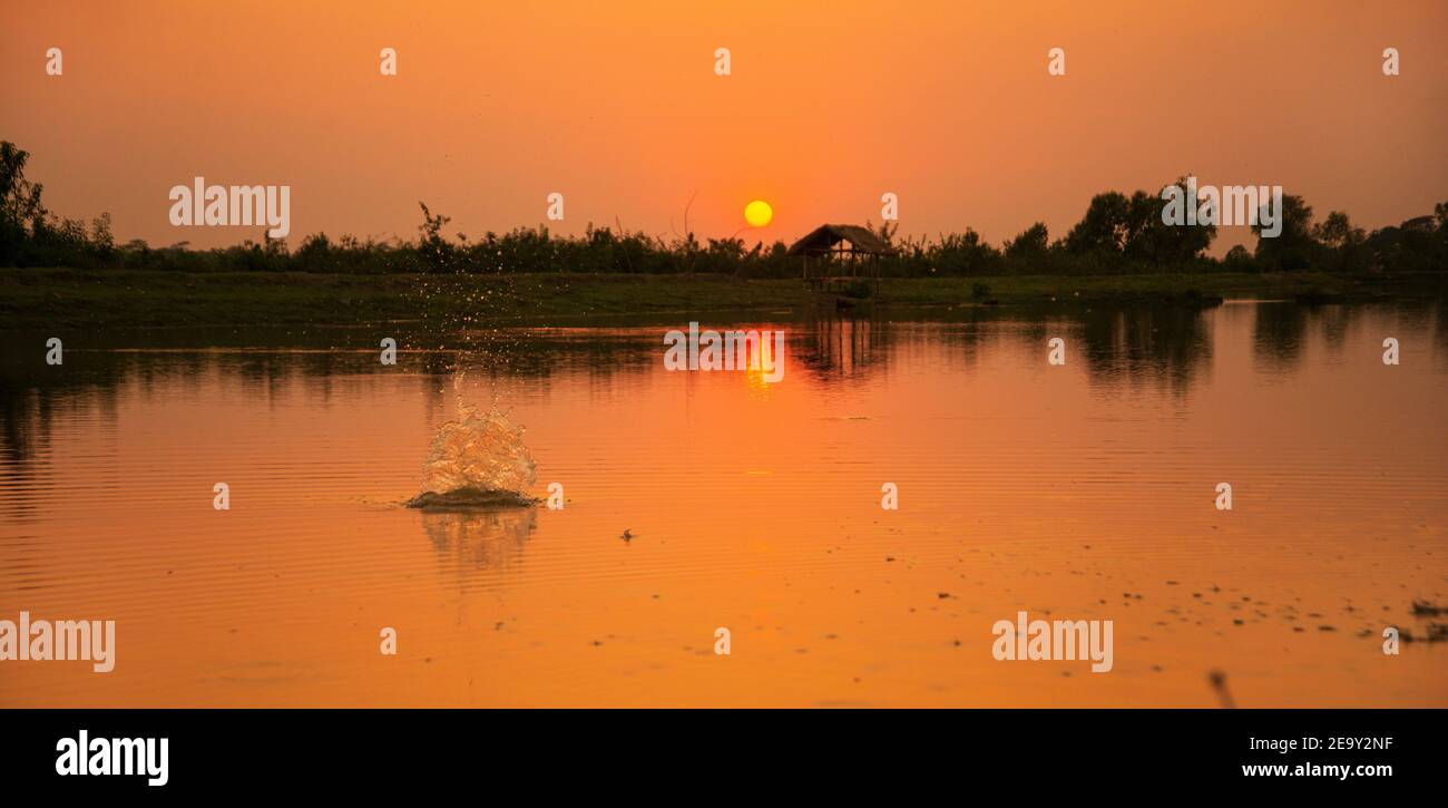 Sunset on the Batiaghata,Khulna, Bangladesh Stock Photo - Alamy
