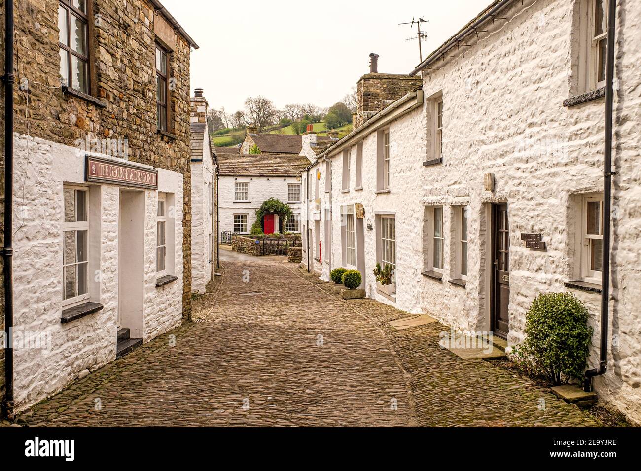 Picturesque cottages in Dent village in the Yorkshire dales Stock Photo