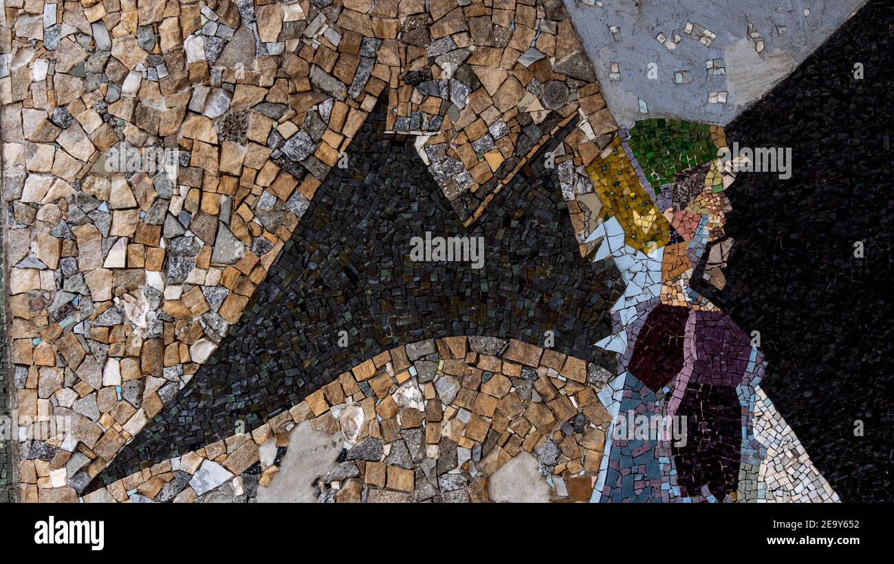 Colorful mosaic on a facade Stock Photo