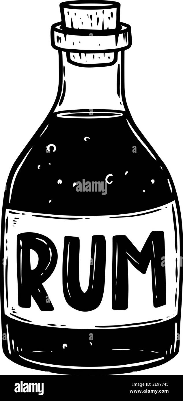 Old rum bottle Black and White Stock Photos & Images Alamy