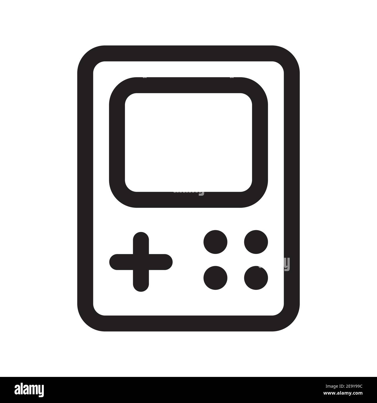 Gaming portable device outline icon isolated on white background Stock ...