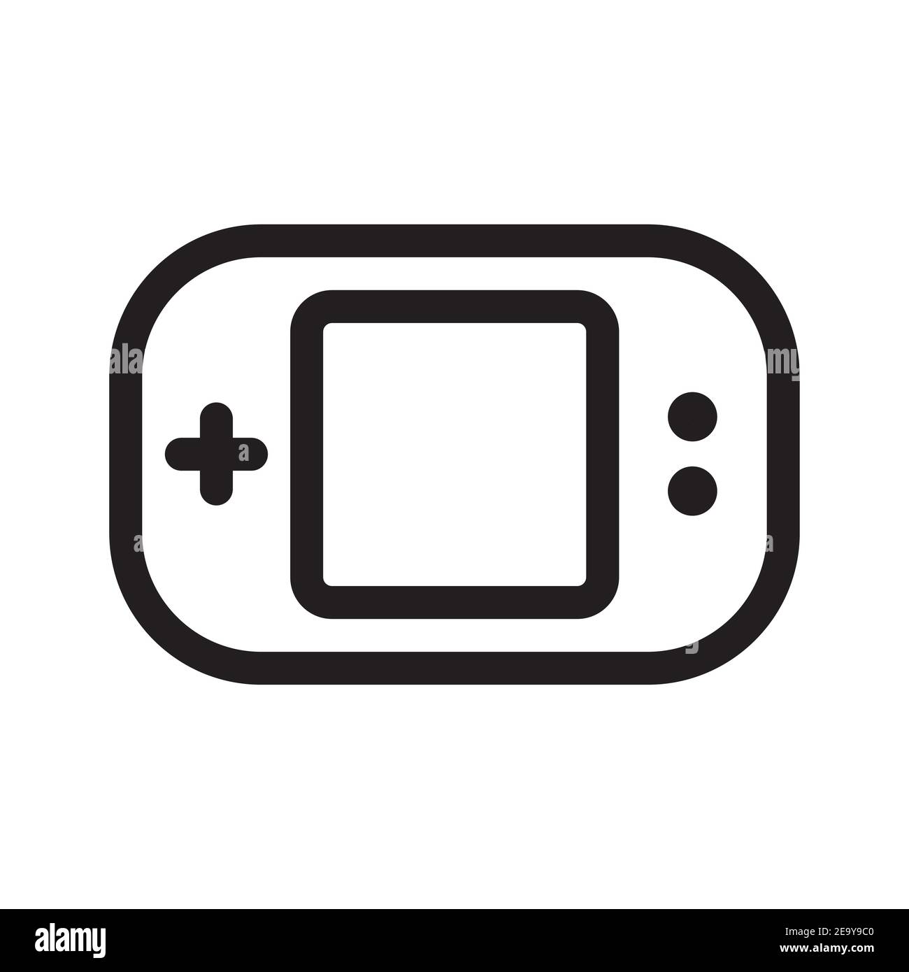 Gaming Handheld Console outline icon isolated on white background. Stock Vector