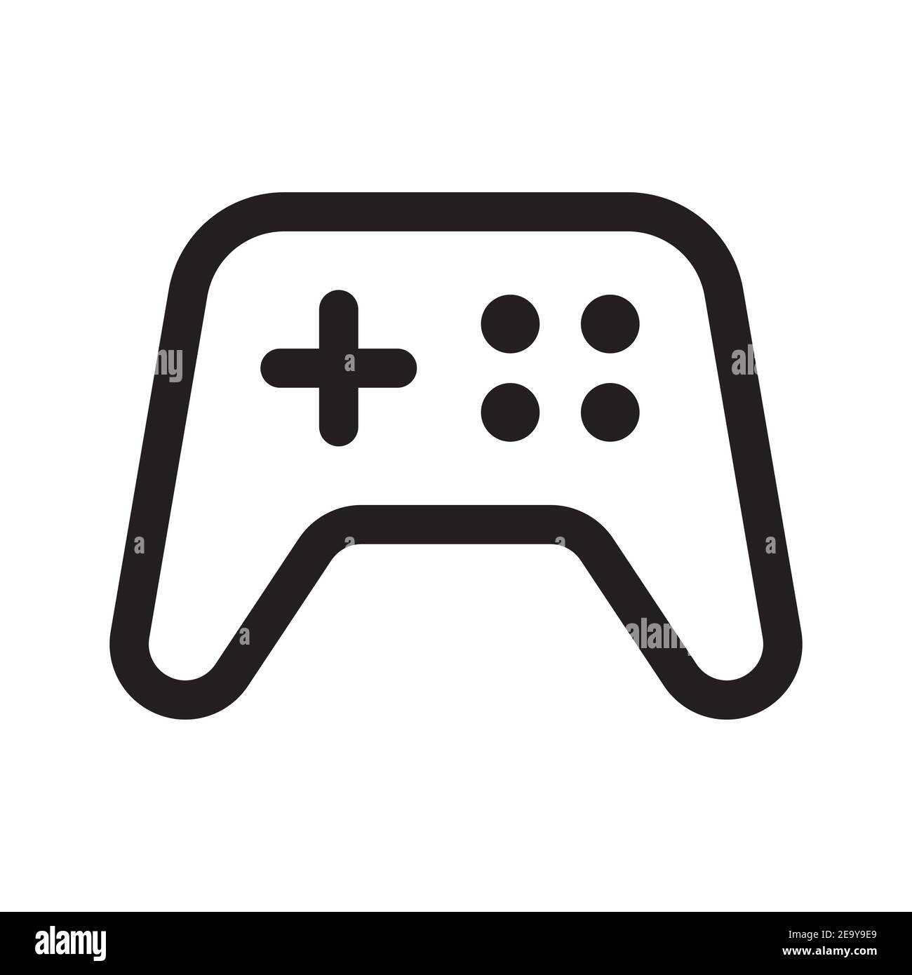 Joystick consoles outline icon isolated on white background Stock ...