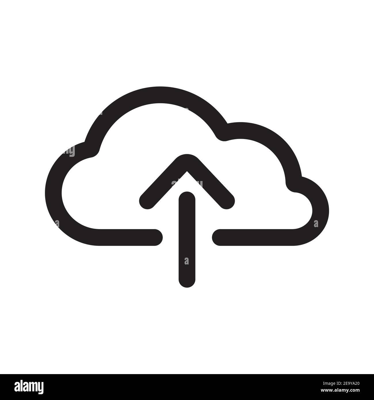 Upload outline icon isolated on white background. Stock Vector