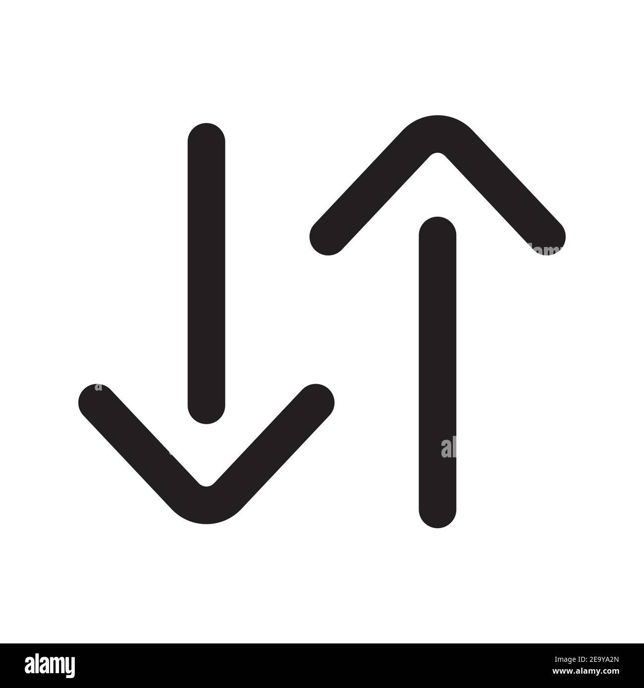 Data exchange outline icon isolated on white background. Stock Vector