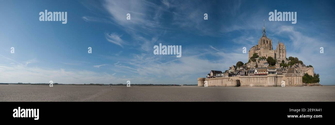 Panoramic photograph of the Mont-Saint-Michel Stock Photo