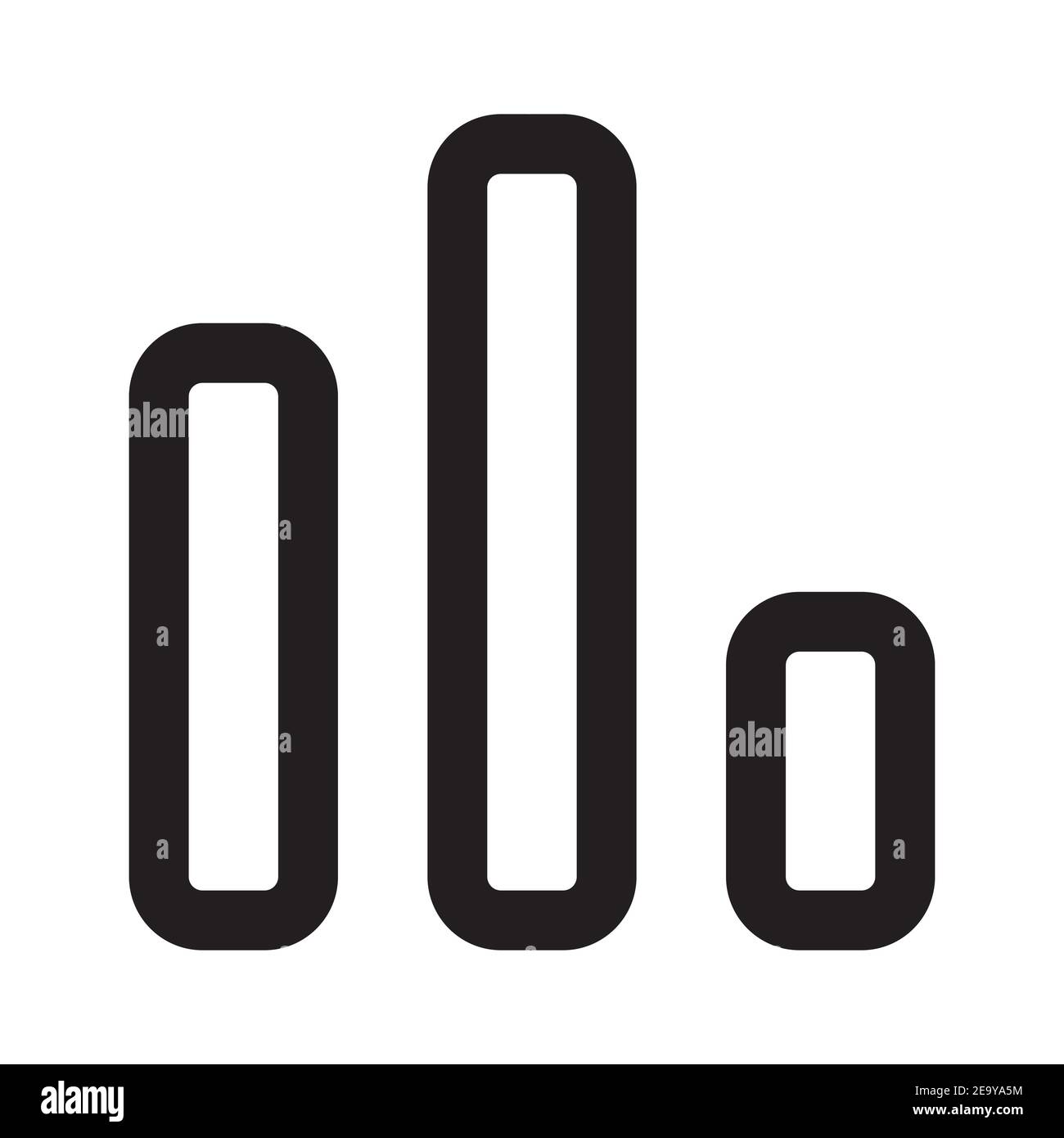 Statistics outline icon isolated on white background. Stock Vector