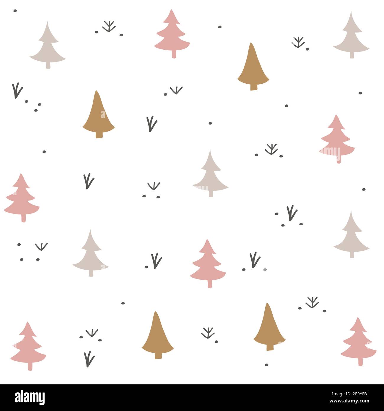 Seamless pattern with Christmas tree. Winter forest.	 Seamless pattern with Christmas tree. Winter forest. Stock Vector