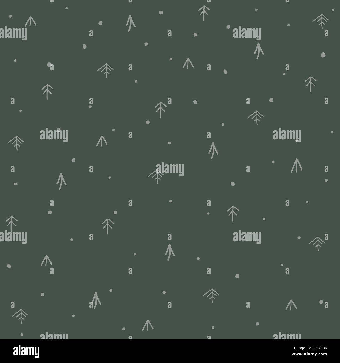 Seamless pattern with Christmas tree. Winter forest. Stock Vector