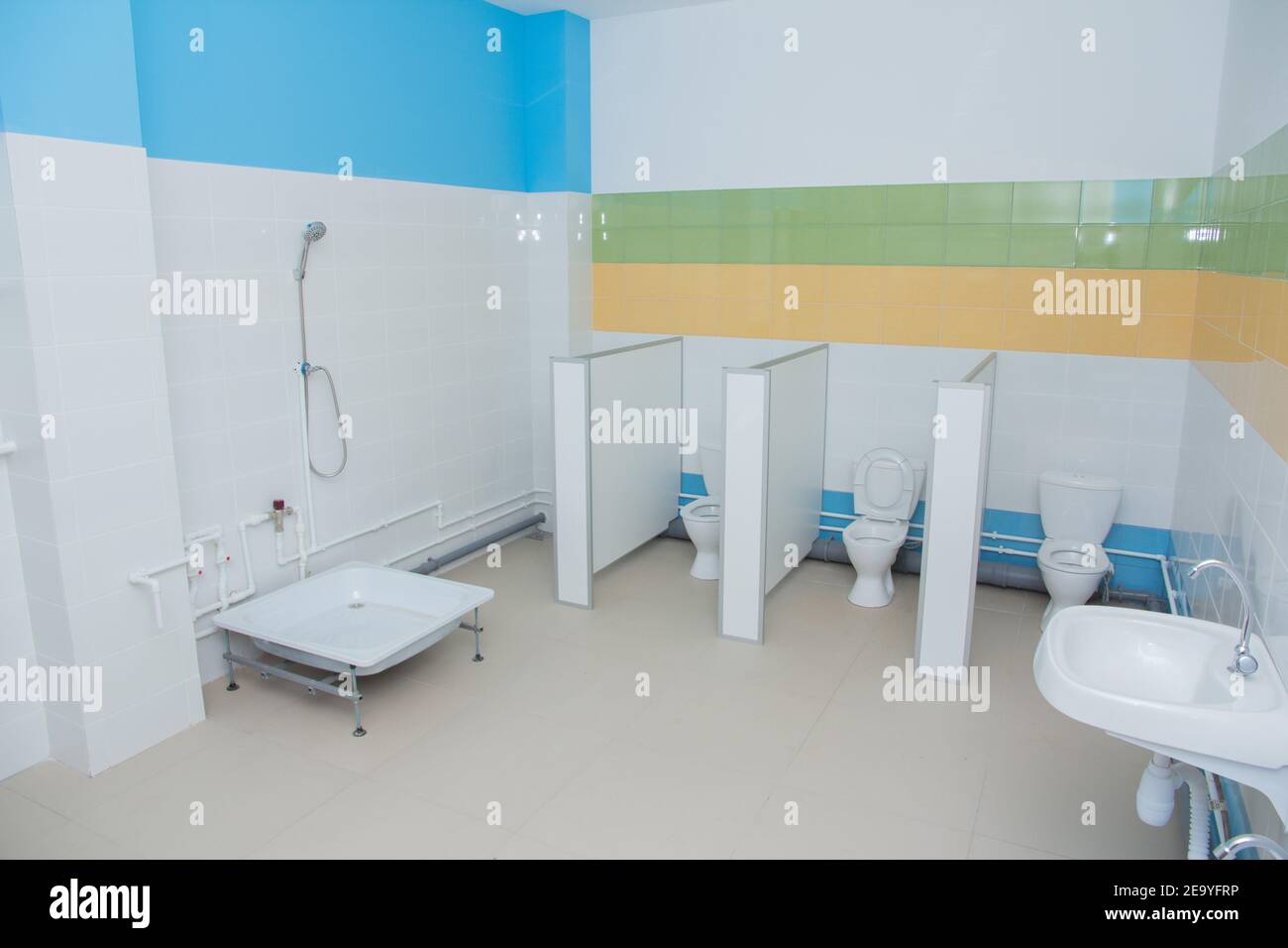 Children's hygiene in a preschool institution. Toilet in kindergarten