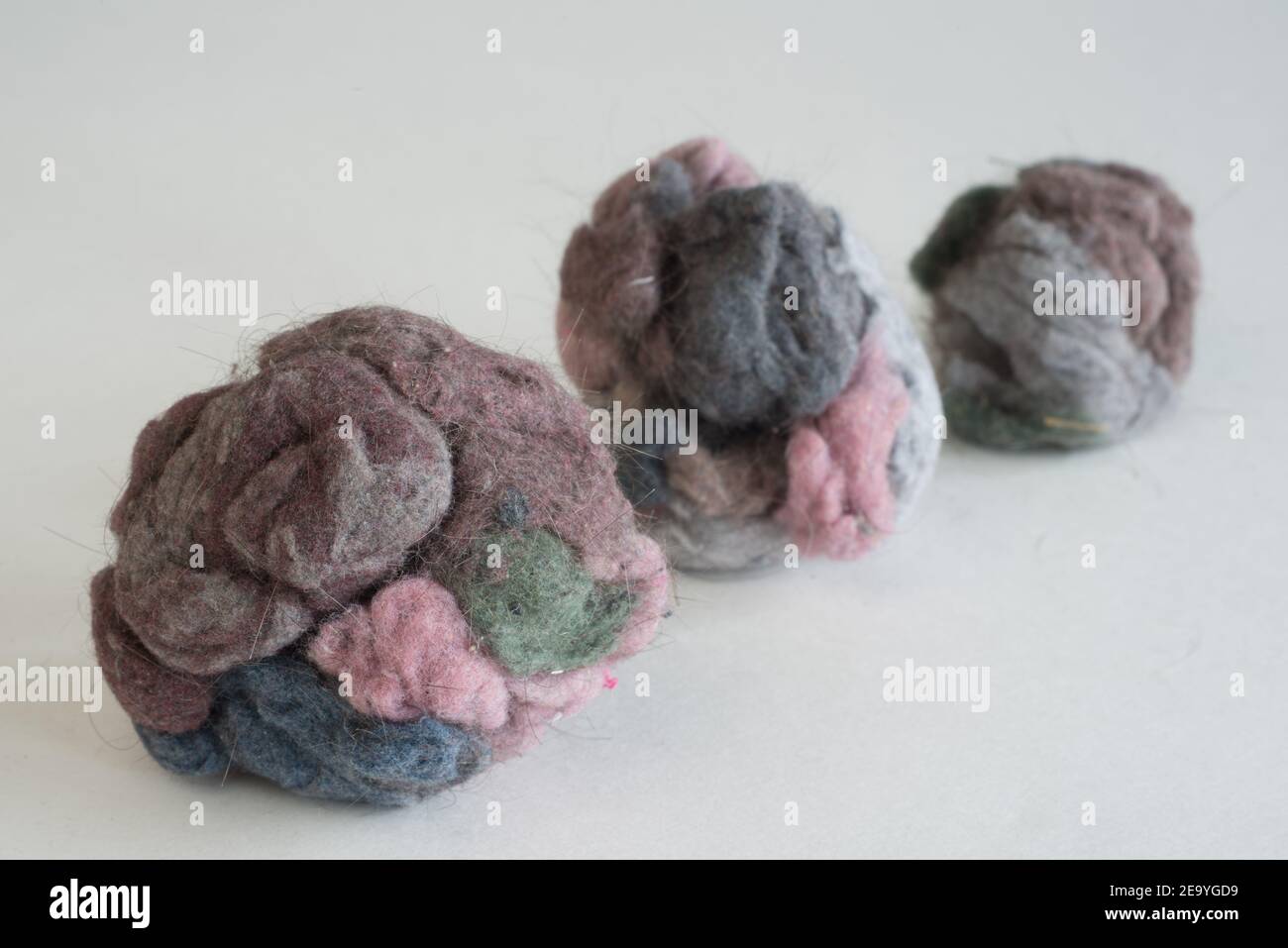 Three Balls of Dryer Lint Stock Photo Alamy