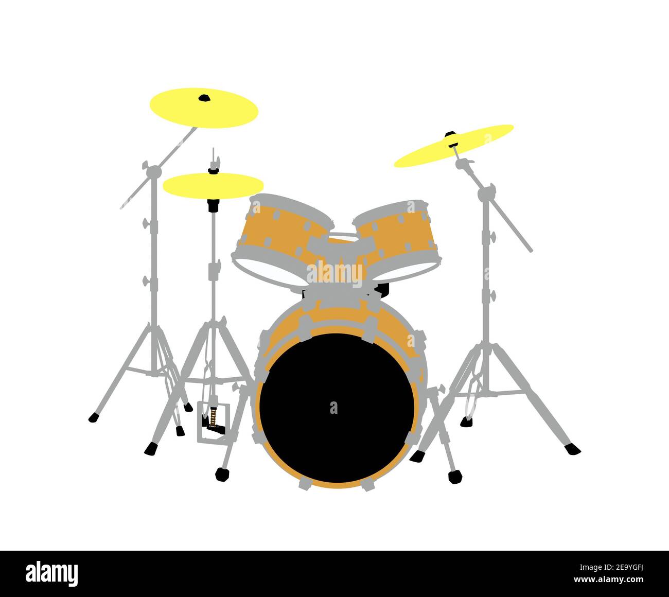 Acoustic drum set isolated on white background Stock Photo - Alamy