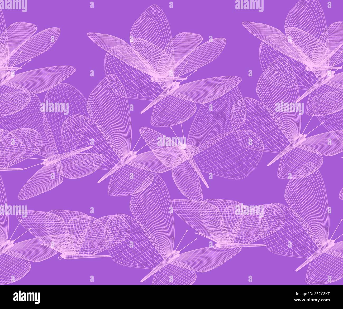Flock of butterflies fly, polygonal geometric butterflly consisting of