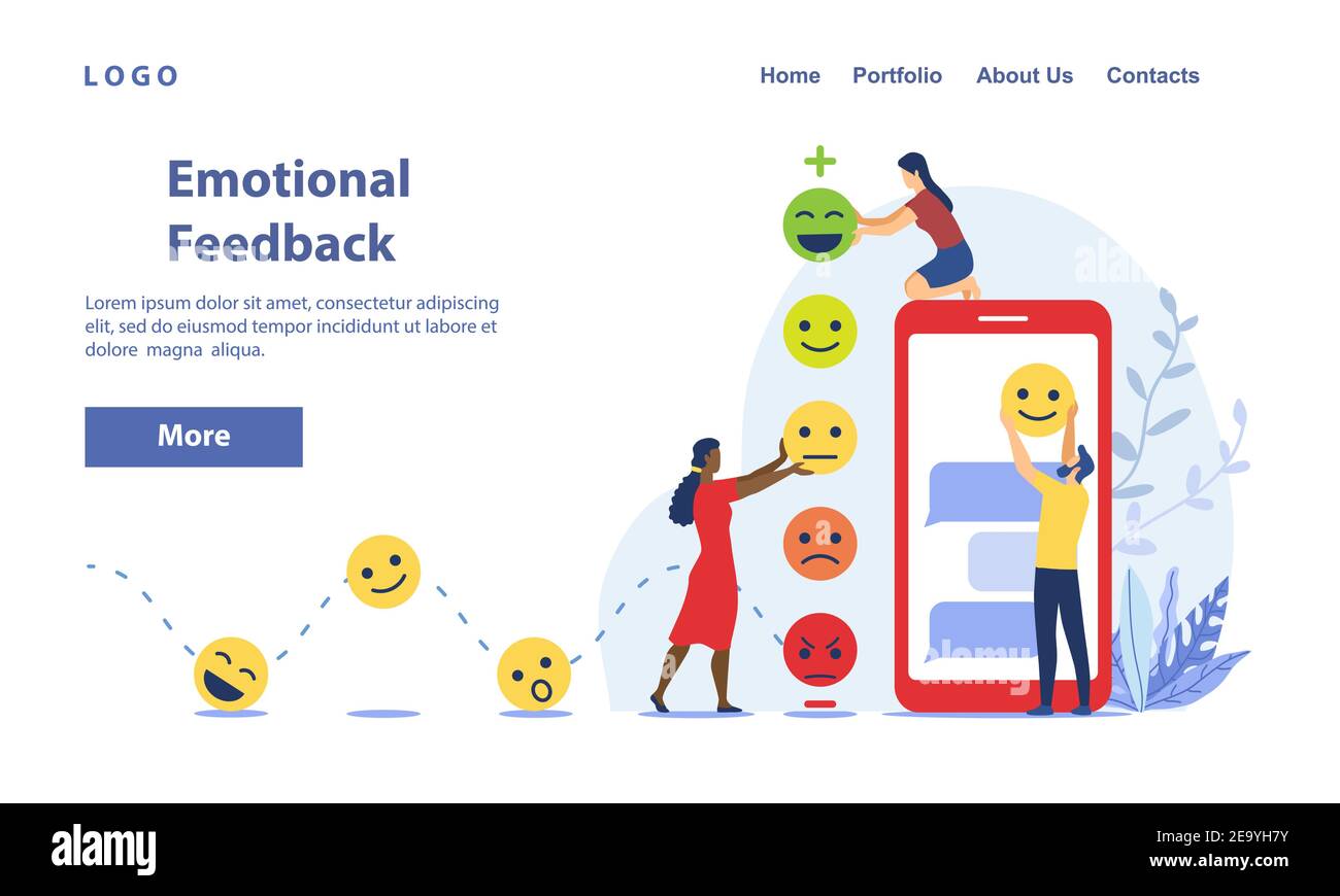 Template for Emotional Feedback with emoticons a Stock Vector Image