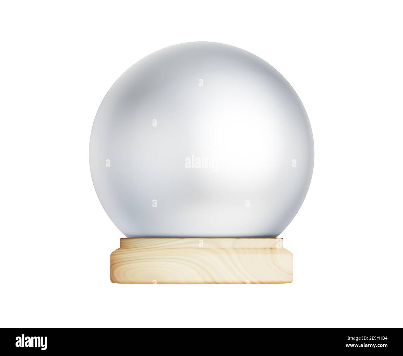 A souvenir White Ball on a wooden stand, Snow Globe, magic ball, 3d ...