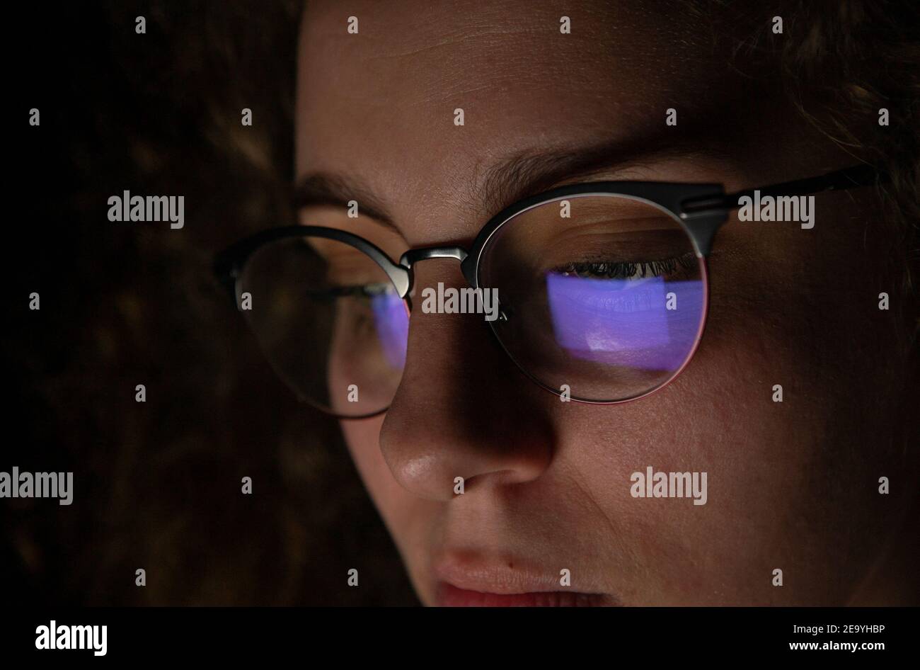 Eyeglasses reflection computer hi res stock photography and images