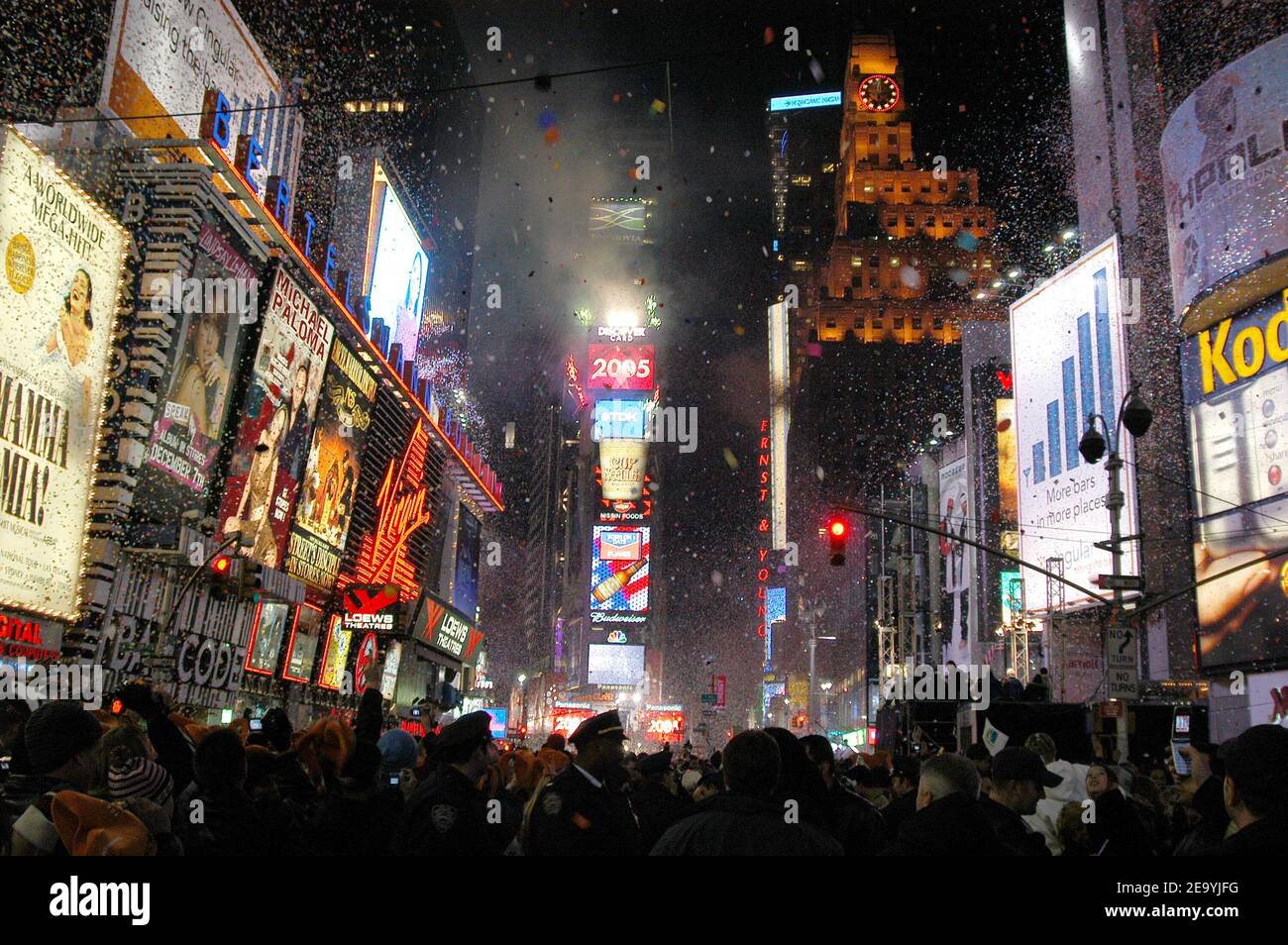 Atmosphere during 2005 New Year Celebration at Times Square in New York ...