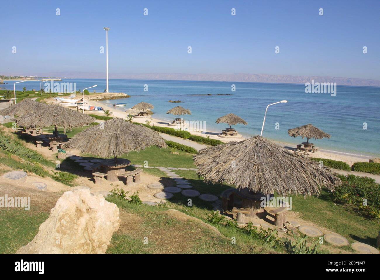 A beach of Iran's island Kish, in the Persian Gulf, 12 kilometres off the Iranian coasts, in April 2004. Photo by Orand-Viala/ABACA. Stock Photo