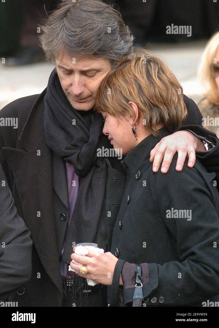 French actor Antoine De Caunes, his son Jeremie and his daughter Emma