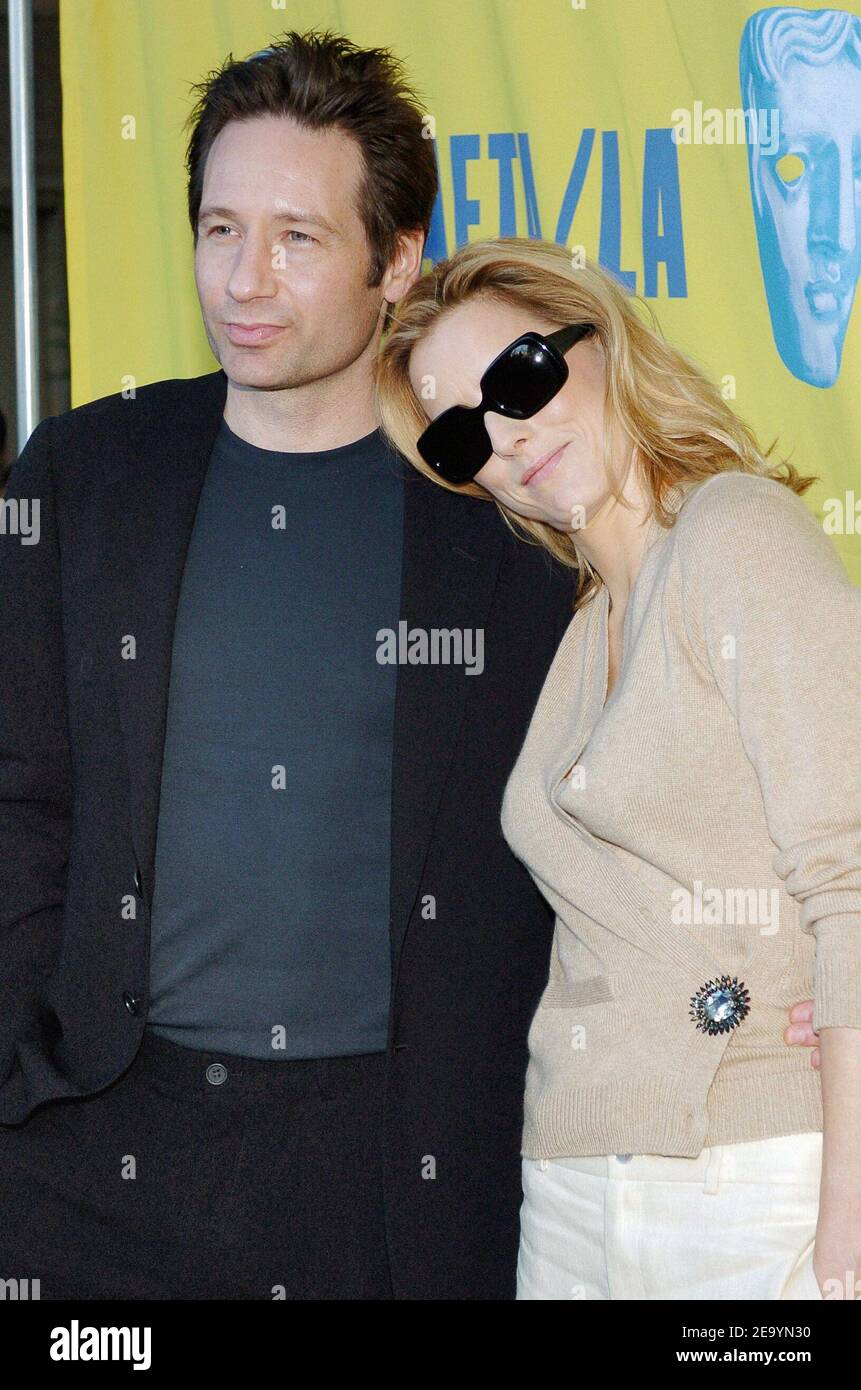 David Duchovny and his wife Tea Leoni arrive at the 11th annual 'BAFTA