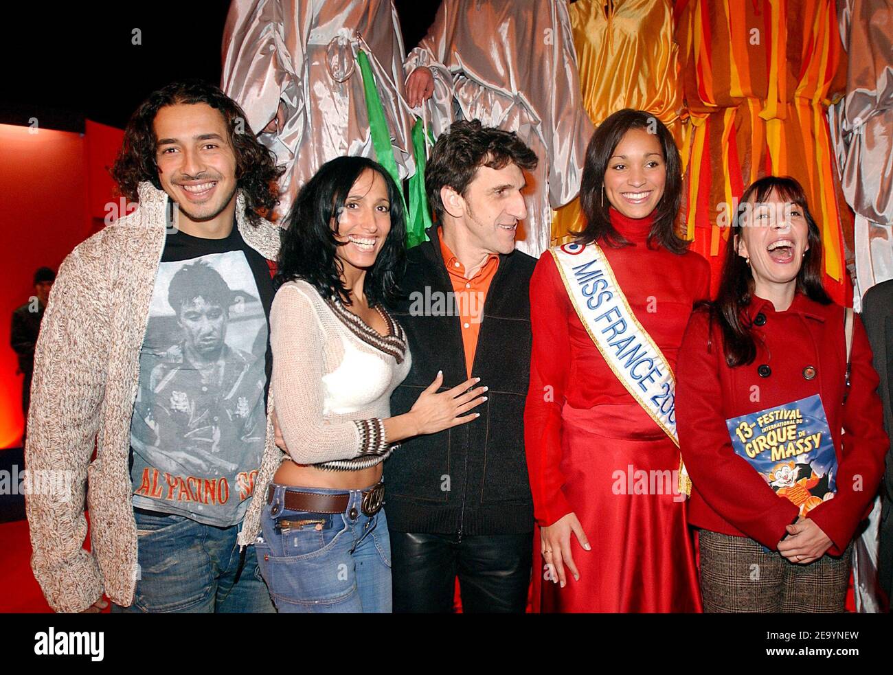 Moundir Ile De La Tentation L-R) Moundir and Diana ('The Island of Temptation'), Dino, Miss France 2005  Cindy Fabre and Shirley during the 13th International Massy Circus Festival  in Massy, France, on January 15, 2005. Humorists Shirley
