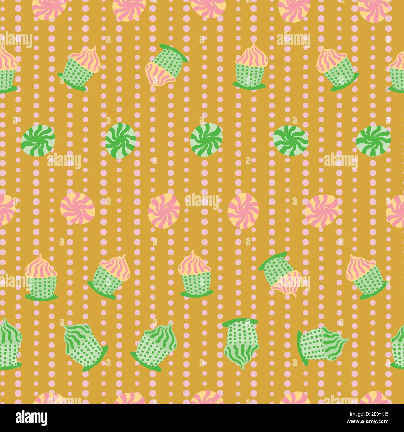 cupcakes and cookies seamless vector pattern Stock Vector Image & Art ...