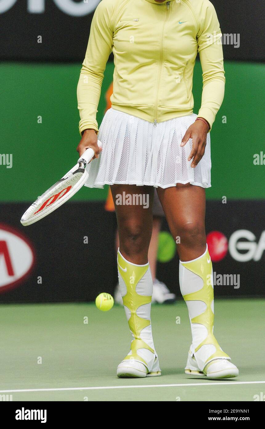 U.S tennis player Serena Williams during her match against the French  Camille Pin, at the Australia tennis open in Melbourne from January 17 till  30. Melbourne, Australia, on January 17, 2005. Photo