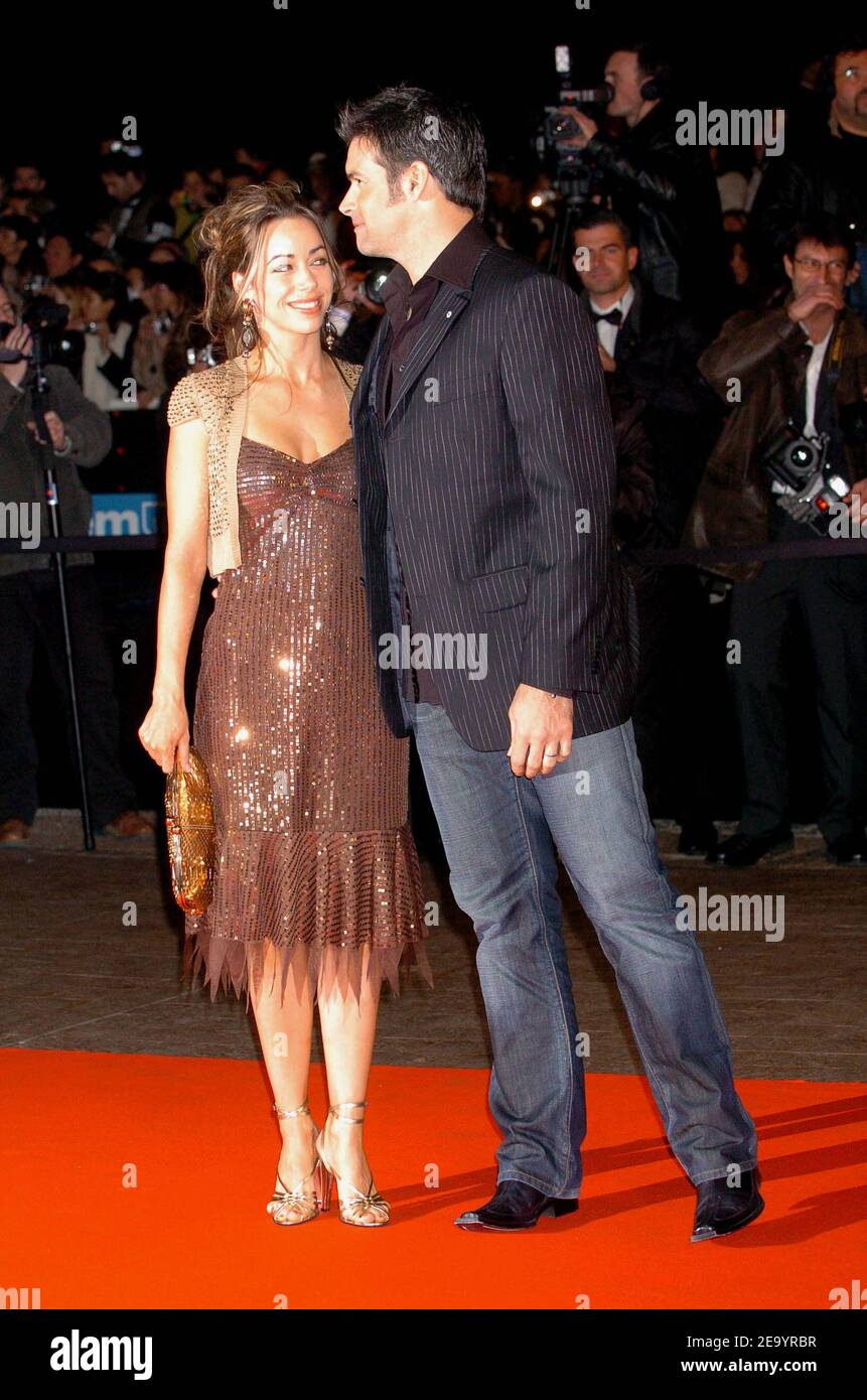 Canadian singer Roch Voisine and his wife arrive at the 6th edition of the NRJ Music Awards at the Palais des Festival in Cannes, France on January 22, 2005. Photo by Klein-Nebinger/ABACA. Stock Photo