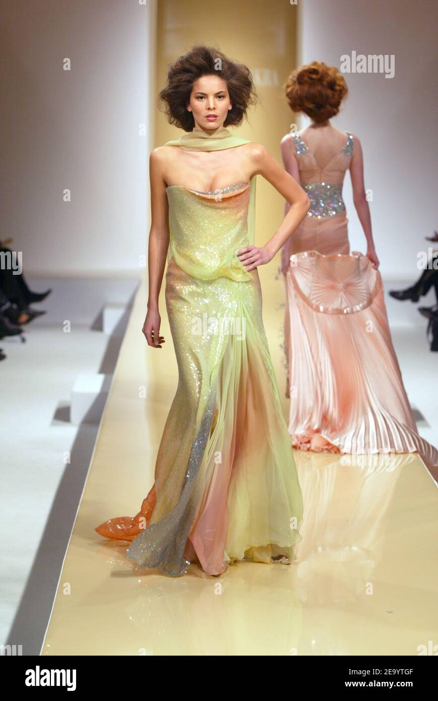 A model presents a creation by libanese designer Georges Chakra for his  Spring summer Haute-Couture 2005 collection presentation in Paris, France,  on january 24, 2005. Photo by Java/ABACA Stock Photo - Alamy