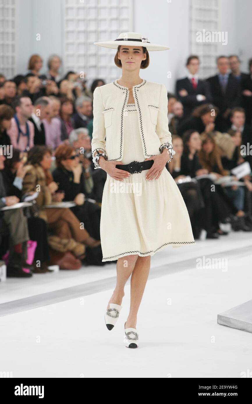 A model displays a creation by German designer Karl Lagerfeld for Chanel  Haute-Couture Spring-Summer 2005 collection presentation in Paris, France,  January 25, 2005. Photo by Java/ABACA Stock Photo - Alamy