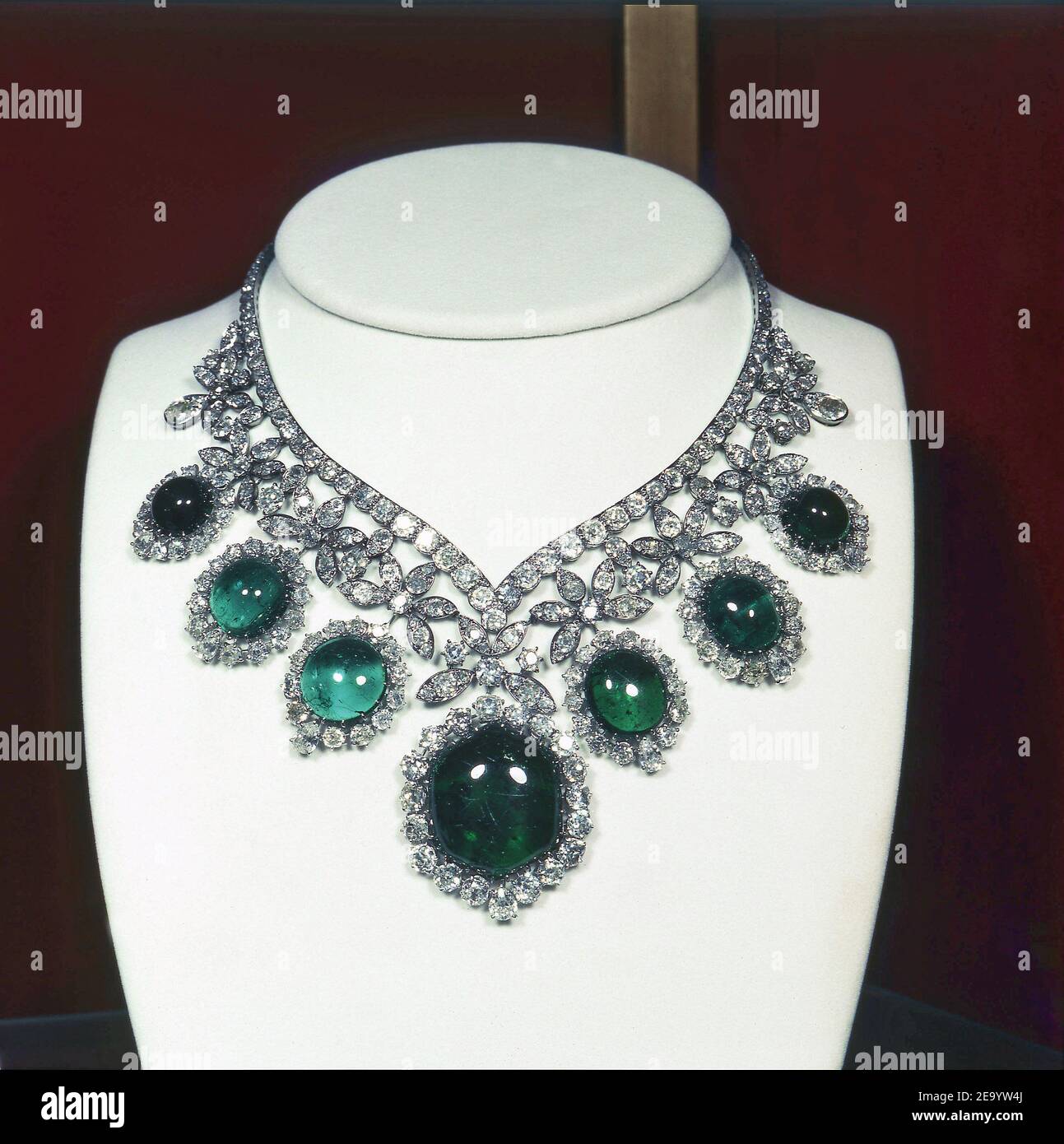 EXCLUSIVE. A necklace unlaid with diamonds and emeralds of the Iranian