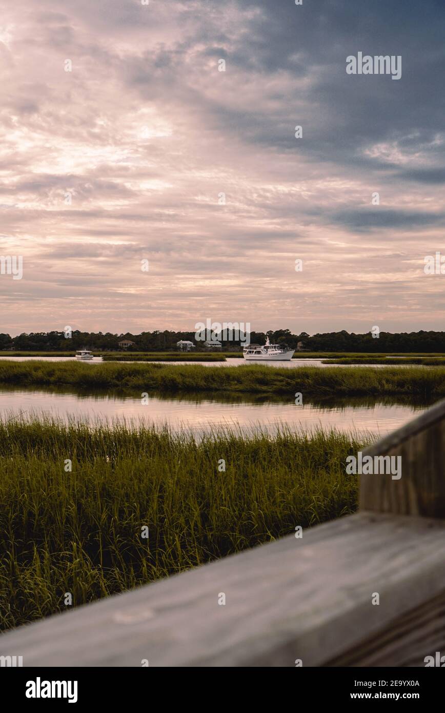 Sunset from the dock on Disney's Hilton Head Island Resort, Hilton Head